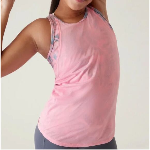 Athleta Girl Limitless Pink Perfect Pair Tank Camisole 2 in 1 Size Small NWT - Picture 9 of 9